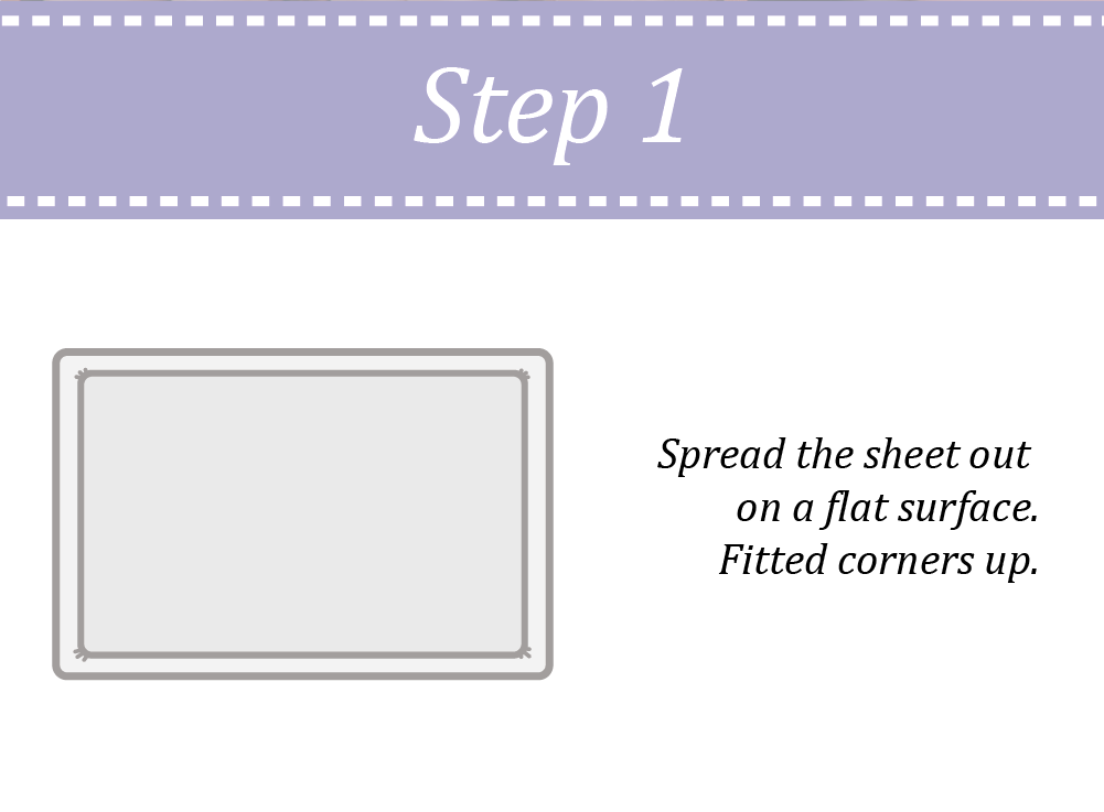 Spread the 4ft fitted sheet on a flat surface